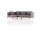 Ecksofa Lorea B 265 x T 172,5 cm, Liegeteil links, mit Bezug Wollstoff Stavang Kiesel (62), Eiche