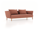 3er Sofa Lorea, B 235 x T 92,5 cm, mit Bezug Wollstoff Elverum Ziegel (85), Eiche