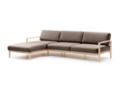 Loungesofa Linera, breit mit Liegeteil links, Wollstoff Stavang Torf, Esche