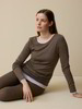 Langarmshirt aus Bio Wolle, walnuss melange