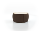 Sofatisch/Hocker Tambor mit Stauraum u. Holzdeckel, H 34,3 cm, Ø 64 cm, Bezug Wollstoff Kaland Torf (70), Esche