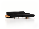 Lounge-Sofa Alani, B 300 x T 179 cm, Liegeteil rechts, Sitzhöhe in cm 44, mit Bezug Wollstoff Stavang Schiefer (60), Buche