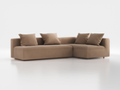 Ecksofa Sereno mit Schlaffunktion inkl. 4 Kissen (70x55 cm), Bodennah, B 300 x T180 cm, Eckteil rechts, mit Bezug Wollstoff Elverum Haselnuss (74), Buche