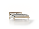 Bett Almeno mit Kopfhaupt inkl. abnehmbare Housse, 160 x 200 cm, Wollstoff Elverum Haselnuss (74), Esche