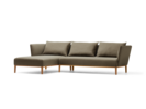 Lorea Lounge-Sofa, Liegeteil links, Buche, mit Bezug Wollstoff Stavang Torf