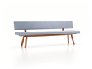 Polsterbank Mirato mit Rückenlehne, L 240 x T 56,5 x H 86 cm, Sitzbreite 239,5cm, Wollstoff Elverum Blaugrau (83), Eiche