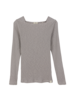 Langarmshirt aus Bio Baumwolle, ringel-rippe natur/grau