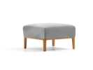 Hocker Lorea, Eiche, mit Bezug Wollstoff Kaland Kiesel