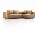 Ecksofa Sereno, bodennah, B276xT180xH71 cm, Sitzhöhe 43 cm, mit Liegeteil rechts inkl. 4 Kissen (70x55 cm), Buche, Wollstoff Elverum Haselnuss