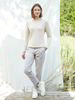 Pullover-Fischgratmuster, offwhite & Hose, natur melange