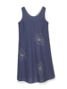 Kleid bestickt Graublau Vorderansicht