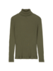 Rollkragenshirt aus Bio Baumwolle, ringel grün