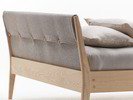 Bett Almeno mit Kopfhaupt inkl. abnehmbare Housse, Wollstoff Tano Natur, Esche