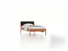 Bett Almeno mit Kopfhaupt inkl. wechselbarer Housse, 100 x 200 cm, Wollstoff Kaland Schiefer (67), Eiche