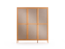 Kleiderschrank Tenso 3-türig, Wollstoff Tano Natur, Buche