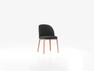 Stuhl Belmont ohne Armlehne 54x60/45x83/48 cm, mit Bezug Wollstoff Stavang Mocca/ Buche