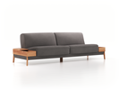 2er-Sofa Alani, B 212 x T 94 cm, Sitzhöhe in cm 44, mit Bezug Wollstoff Elverum Mocca (73), Eiche