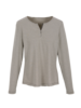 Shirt Langarm mit Knopfleiste, ringel grau/weiß, Vorderseite