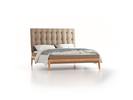 Polsterbett Filomena, 160 x 200 cm, Wollstoff Stavang Sand (66), Buche
