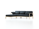 Loungesofa Linera, schmal mit Liegeteil links, Wollstoff Kaland Schiefer (67), Esche