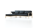 Loungesofa Linera, schmal mit Liegeteil links, Wollstoff Kaland Schiefer (67), Esche