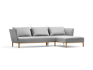 Lorea Lounge-Sofa, Liegeteil rechts, Eiche, mit Bezug Wollstoff Stavang Kiesel