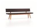 Polsterbank Mirato mit Rückenlehne, L 240 x T 56,5 x H 86 cm, Sitzbreite 239,5cm, Wollstoff Tano Natur Dunkel (81), Buche