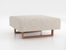 Hocker Sereno B 96 x T 96 cm, Kufenfuß, mit Bezug Wollstoff Tano Natur Hell (80), Eiche