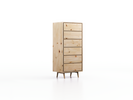 Highboard Tesoro mit 6 Laden B 62 x T 45 x H 139 cm, Zirbe