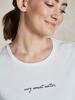 Yoga-T-Shirt-Schriftzug, weiss