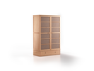 Kleiderschrank Hiraki 2-türig, B 122,2 x T 62 x H 195,4 cm, Ladenkonsole, Wollstoff Tano Natur (79), Eiche