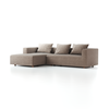 Lounge-Sofa Sereno inkl. 3 Kissen (70x55 cm), B 297 x T 180 cm, Liegeteil links, Bodennah, mit Bezug Wollstoff Tano Natur (79), Eiche