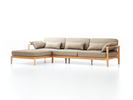 Loungesofa Linera, breit mit Liegeteil links, Wollstoff Stavang Sand (66), Eiche