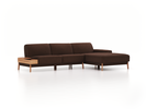 Lounge-Sofa Alani, B 300 x T 179 cm, Liegeteil rechts, Sitzhöhe in cm 44, mit Bezug Wollstoff Stavang Torf (64), Eiche