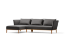 Lorea Lounge-Sofa, Liegeteil links, Buche, mit Bezug Wollstoff Stavang Schiefer