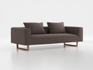 3er-Sofa Sereno B 235 x T 96 cm, inkl. 2 Kissen (70x55 cm), Kufenfuß, mit Bezug Wollstoff Tano Natur Dunkel (81), Eiche
