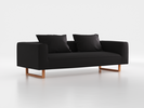 3er-Sofa Sereno B 235 x T 96 cm, inkl. 2 Kissen (70x55 cm), Kufenfuß, mit Bezug Wollstoff Stavang Schiefer (60), Buche