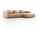 Lounge-Sofa Sereno, bodennah, B297xT180xH71 cm, Sitzhöhe 43 cm, mit Liegeteil rechts inkl. 3 Kissen (70x55 cm), Eiche, Wollstoff Kaland Haselnuss