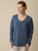 Schlafshirt aus Bio-Baumwolle, blau/natur melange ringel