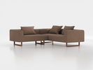 Ecksofa Sereno inkl. 3 Kissen (70x55 cm), Eckteil rechts, B 246 x T 235 cm, Kufenfuß, mit Bezug Wollstoff Stavang Sand (66), Eiche