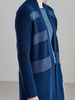 Lange Strickjacke-Blockstreifen, indigo