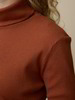 Rollkragenshirt aus Bio Baumwolle/Wolle, kastanie