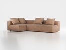 Ecksofa Sereno mit Schlaffunktion inkl. 4 Kissen (70x55 cm), Bodennah, B 300 x T180 cm, Eckteil links, mit Bezug Wollstoff Stavang Haselnuss (65), Buche