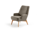 Fauteuil Coppa, Buche, mit Bezug Wollstoff Stavang Torf