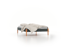 Bett Lorea ohne Betthaupt, 140 x 200 cm, Wollstoff Elverum Grüngrau (84), Buche