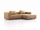 Lounge-Sofa Sereno, bodennah, B267xT180xH71 cm, Sitzhöhe 43 cm, mit Liegeteil rechts inkl. 2 Kissen (70x55 cm), Buche, Wollstoff Elverum Haselnuss