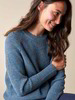 Pullover-Fledermaus, topas blau melange