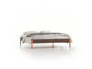 Bett Lorea ohne Betthaupt, 180 x 200 cm, Wollstoff Tano Natur (79), Buche