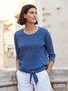 Shirt-3/4 Arm-Wickeloptik, 49 blau mélange