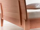Bett Alpina mit Betthaupt,  Buch, Detail Betthaupt
